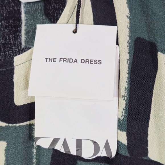 NEW Zara Women’s Dress Statement Print Modern Bold Pattern Wearable Art XS - Picture 12 of 13